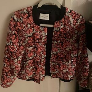 Sandro Evora Floral Jacquard Bomber Jacket
